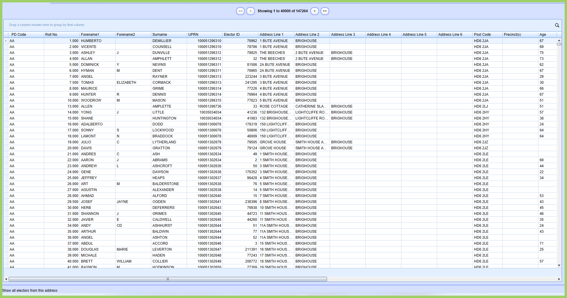 Data grid Usage – Democracy Counts Help Centre